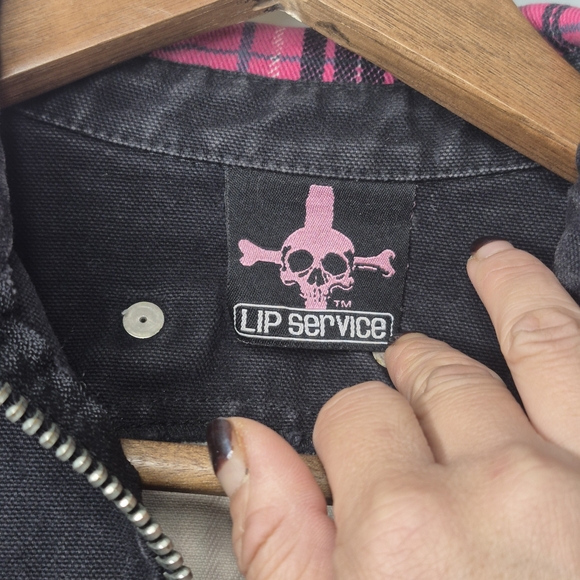 Lip Service Plaid Pink and Black Women's Jacket - Picture 9 of 15